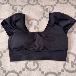 NVGTN Black Short Sleeve Crop Top